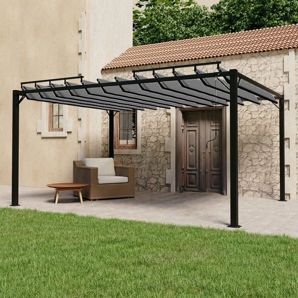vidaXL Louvred Roof Pergola 3x4 m Anthracite Fabric and Aluminium