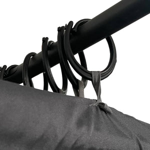 vidaXL Double Sun Lounger with Curtains and Canopy Anthracite