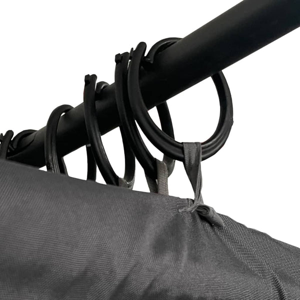 vidaXL Double Sun Lounger with Curtains and Canopy Anthracite