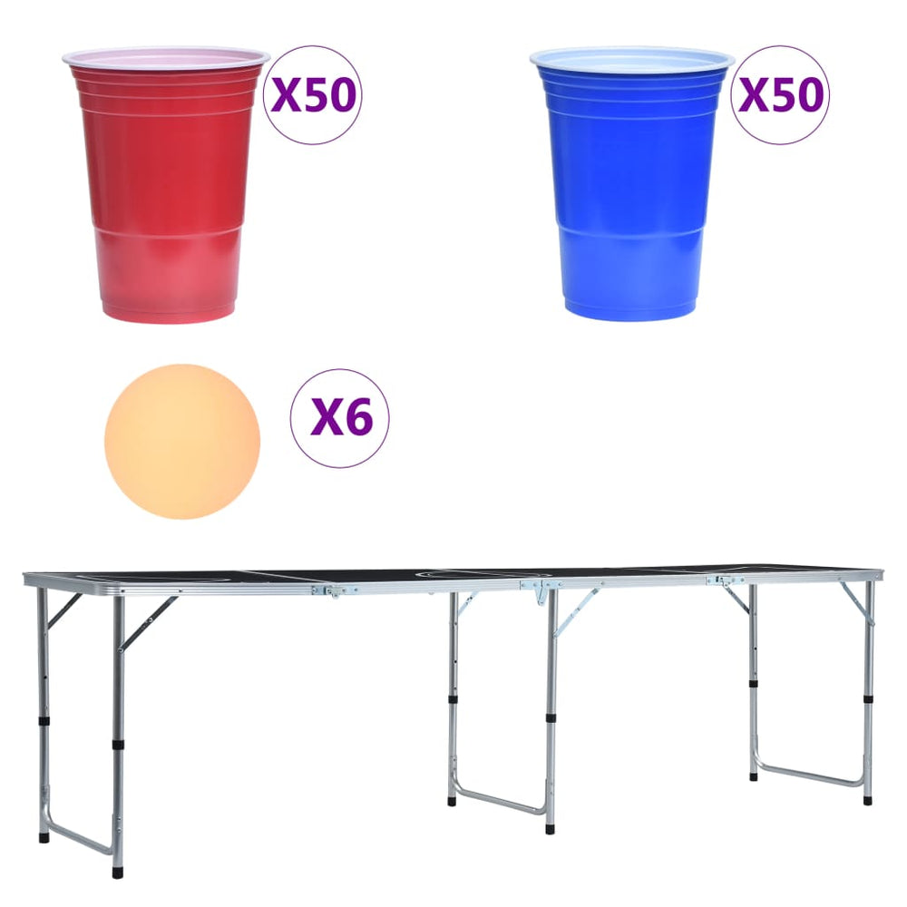 vidaXL Beer Pong Table with Cups and Balls Foldable 240 cm