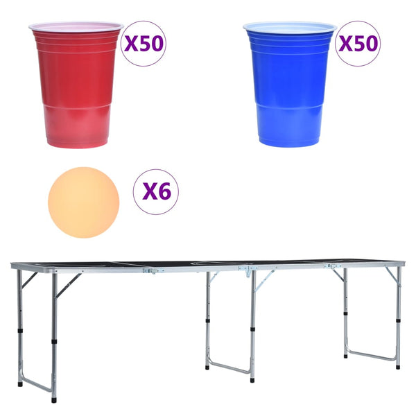vidaXL Beer Pong Table with Cups and Balls Foldable 240 cm