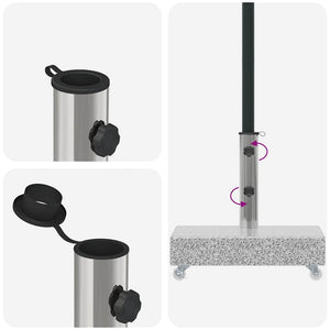 vidaXL Umbrella Stand Light Grey 45x25x8.3 cm Granite