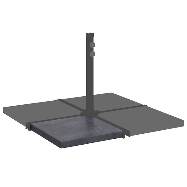vidaXL Parasol Base Plate Black Granite Square 25 kg