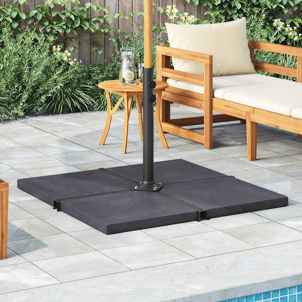 vidaXL Parasol Base Plate Black Granite Square 25 kg