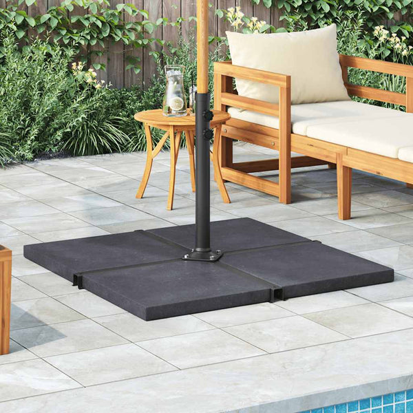 vidaXL Parasol Base Plate Black Granite Square 25 kg