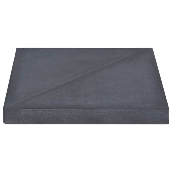 vidaXL Parasol Base Weight Black Granite Square 15 kg