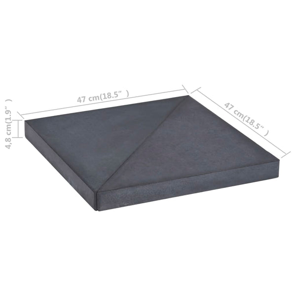 vidaXL Parasol Base Weight Black Granite Square 15 kg