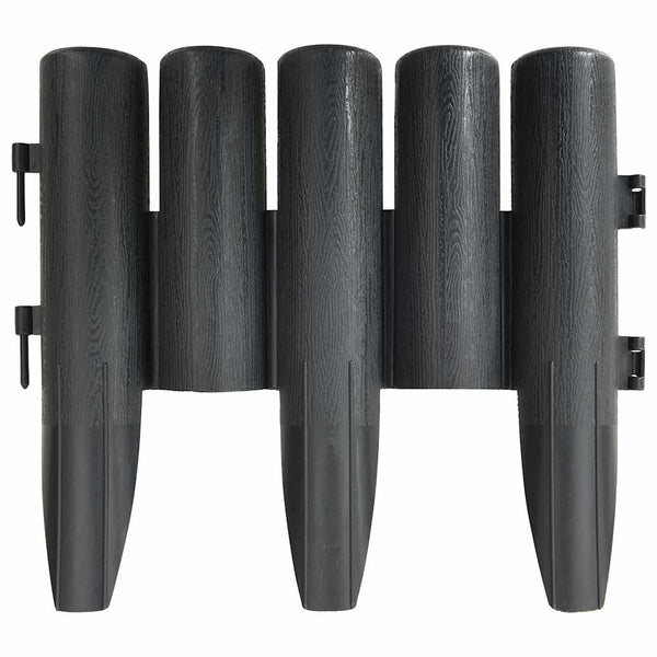 vidaXL Garden Edging 36 pcs. Anthracite 10 m PP