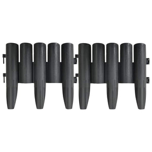 vidaXL Garden Edging 36 pcs. Anthracite 10 m PP