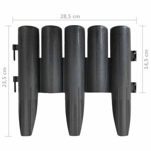 vidaXL Garden Edging 36 pcs. Anthracite 10 m PP