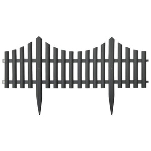 vidaXL Lawn Edging 17 pcs. Anthracite 10 m PP