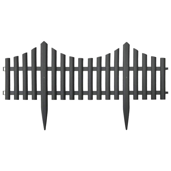 vidaXL Lawn Edging 17 pcs. Anthracite 10 m PP