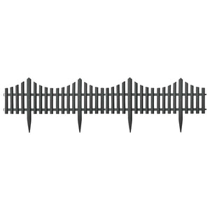 vidaXL Lawn Edging 17 pcs. Anthracite 10 m PP