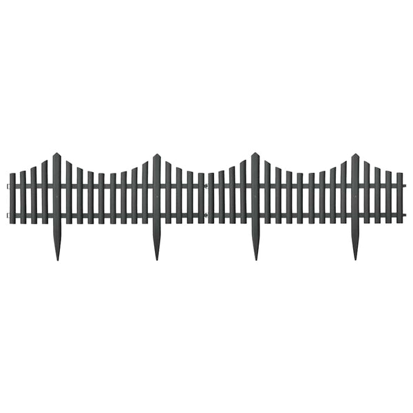 vidaXL Lawn Edging 17 pcs. Anthracite 10 m PP