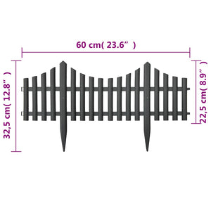 vidaXL Lawn Edging 17 pcs. Anthracite 10 m PP