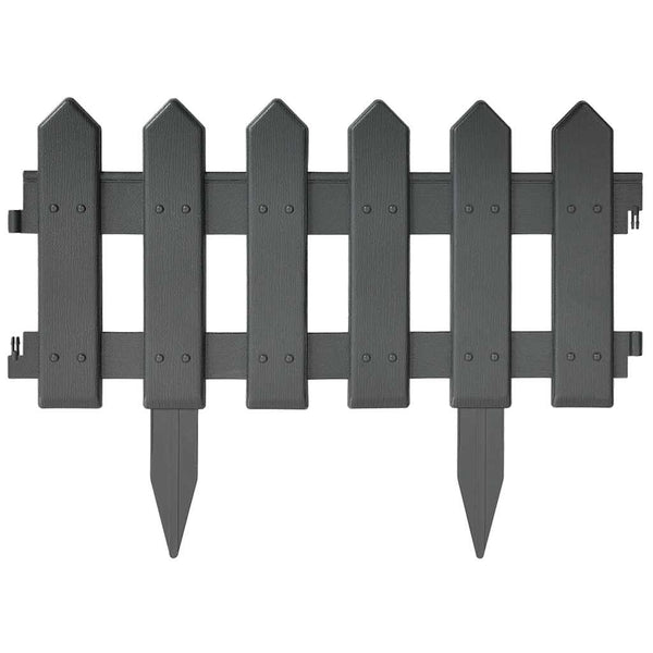 vidaXL Lawn Edging 25 pcs. Anthracite 10 m PP