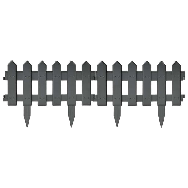 vidaXL Lawn Edging 25 pcs. Anthracite 10 m PP