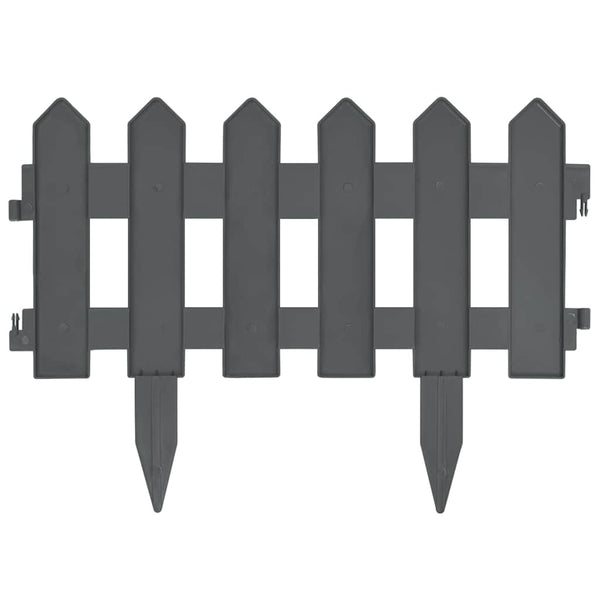 vidaXL Lawn Edging 25 pcs. Anthracite 10 m PP