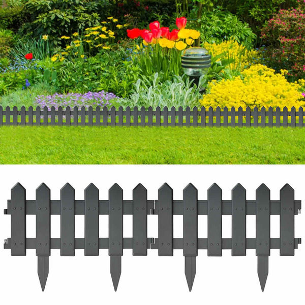 vidaXL Lawn Edging 25 pcs. Anthracite 10 m PP
