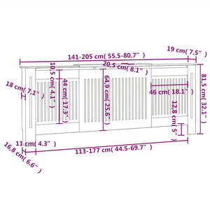 Weiße Heizkörperverkleidung 205 cm