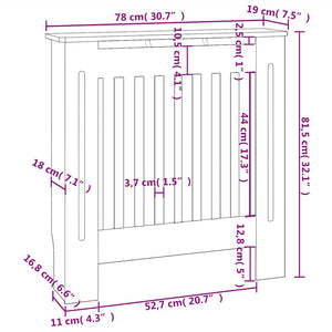 Heizkörperverkleidung Weiß 78 cm