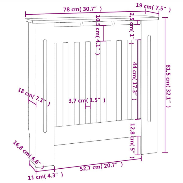 Heizkörperverkleidung Weiß 78 cm