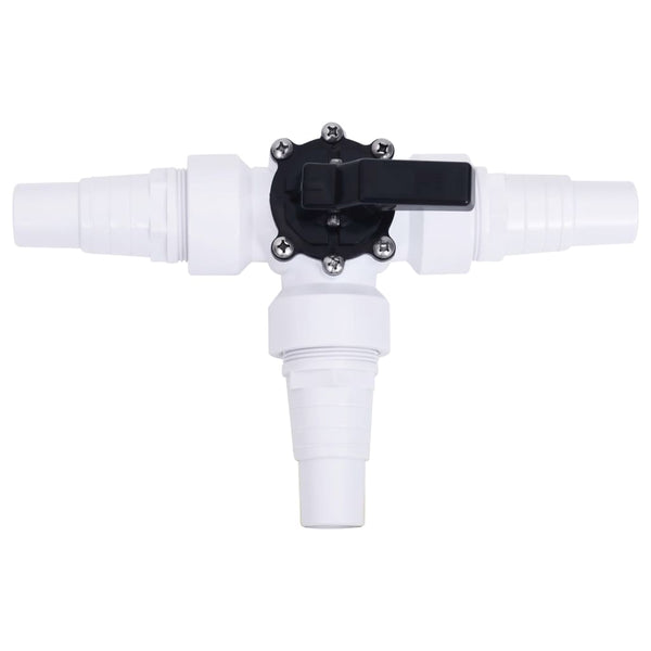 vidaXL 3-Way Ball Valve for Swimming Pool White and Black