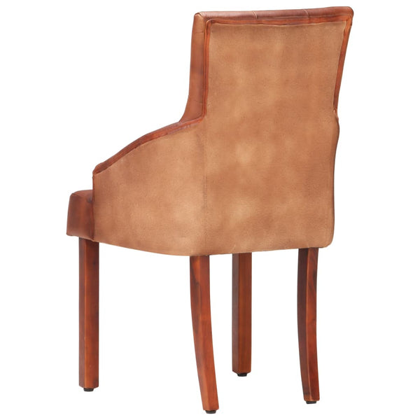 vidaXL Dining Chairs 4 pcs Brown Real Goatskin