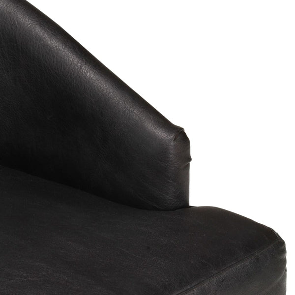 vidaXL Dining Chairs 4 pcs. Black Genuine Goat Leather