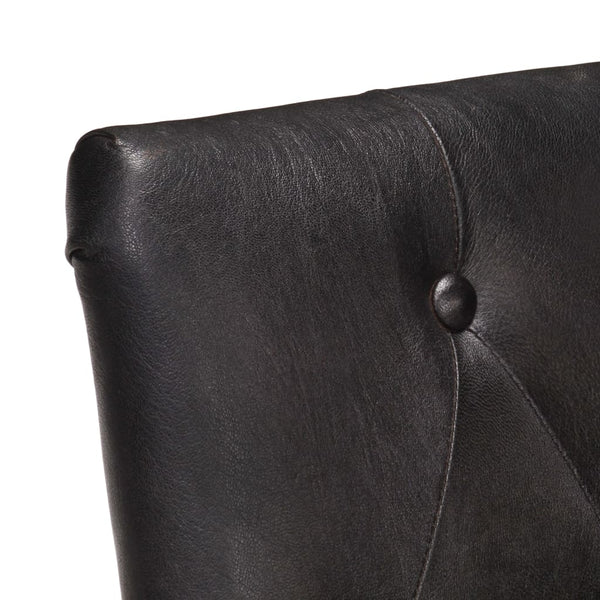 vidaXL Dining Chairs 6 pcs Black Genuine Goatskin
