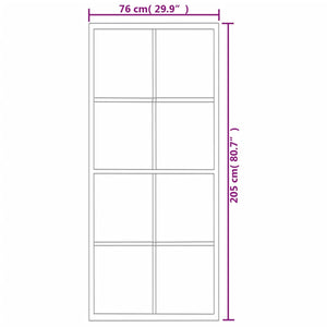 vidaXL Sliding Door Aluminum and ESG Glass with Fittings 76x205 cm