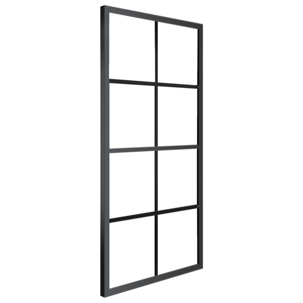 vidaXL Sliding Door Aluminum and ESG Glass with Fittings 76x205 cm