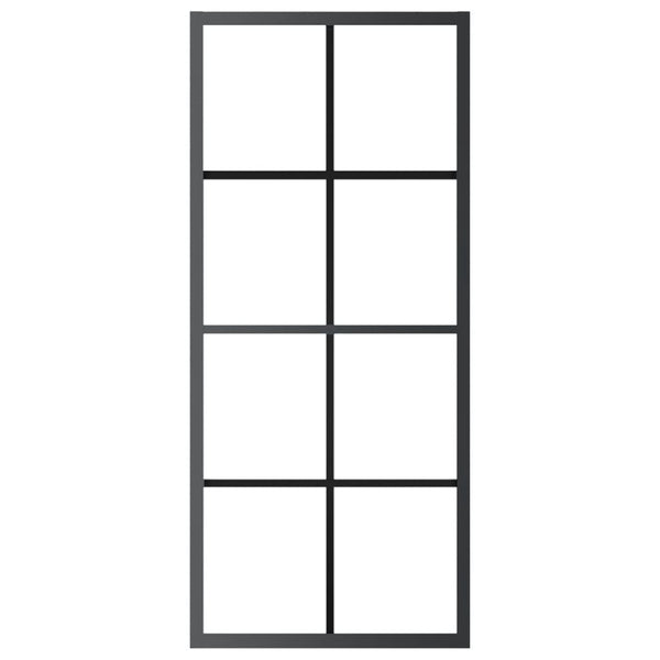vidaXL Sliding Door Aluminum and ESG Glass with Fittings 76x205 cm