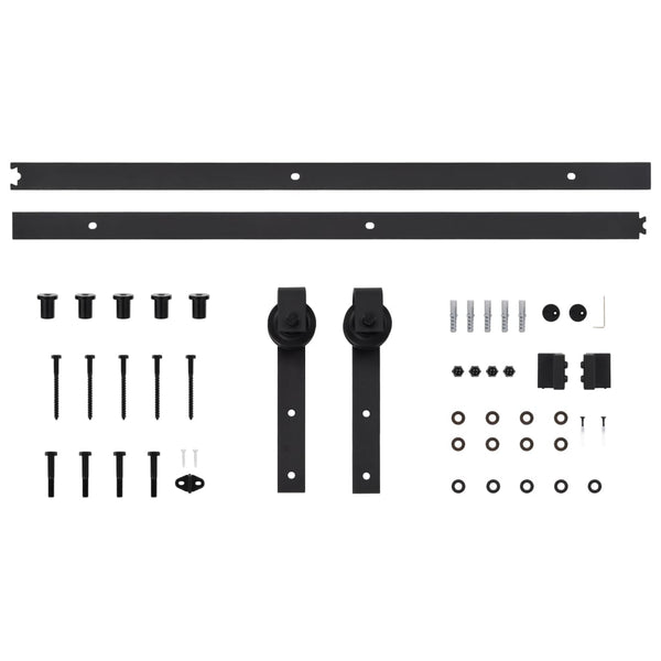 vidaXL Sliding Door Aluminum and ESG Glass with Fittings 76x205 cm