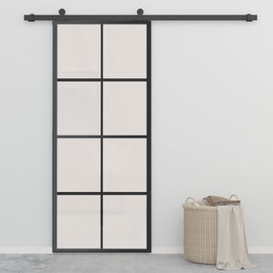 vidaXL Sliding Door Aluminium and ESG Glass with Fittings 90x205 cm