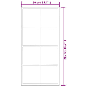 vidaXL Sliding Door Aluminium and ESG Glass with Fittings 90x205 cm