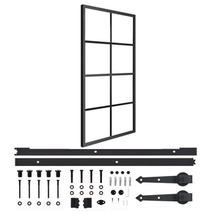 vidaXL Sliding Door Aluminium and ESG Glass with Fittings 102.5x205 cm