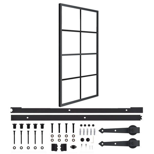 vidaXL Sliding Door Aluminium and ESG Glass with Fittings 102.5x205 cm
