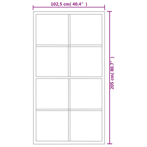 vidaXL Sliding Door Aluminium and ESG Glass with Fittings 102.5x205 cm