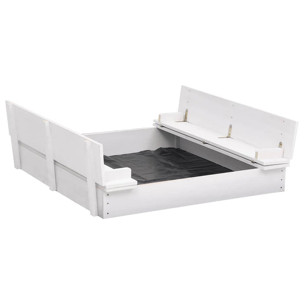 vidaXL Sandpit Fir Wood White 95x90x15 cm