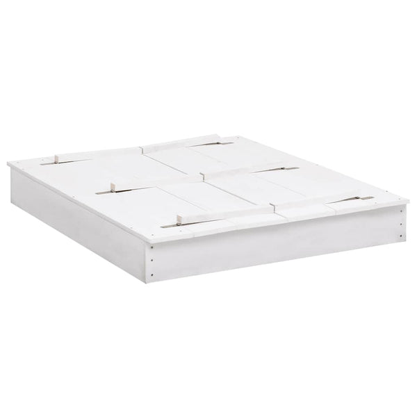 vidaXL Sandpit Fir Wood White 95x90x15 cm