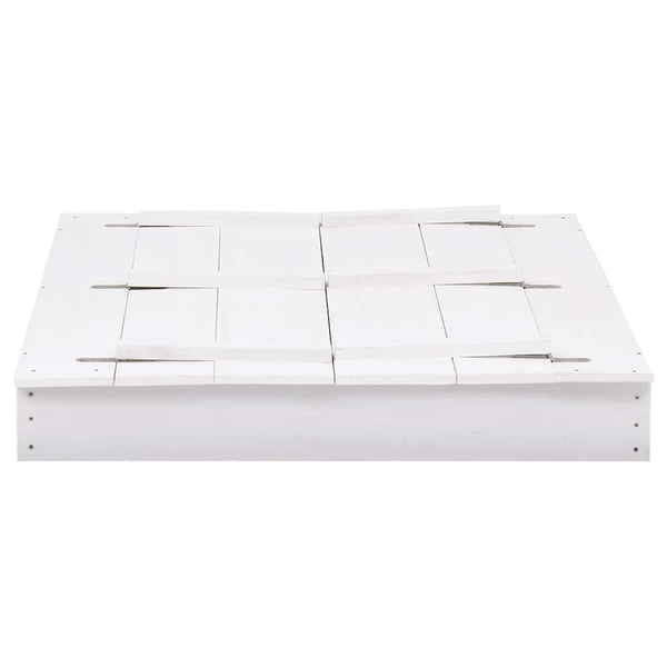 vidaXL Sandpit Fir Wood White 95x90x15 cm