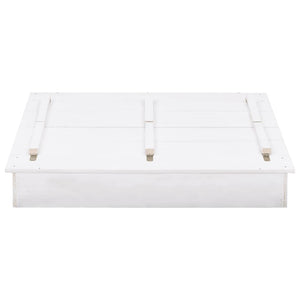 vidaXL Sandpit Fir Wood White 95x90x15 cm