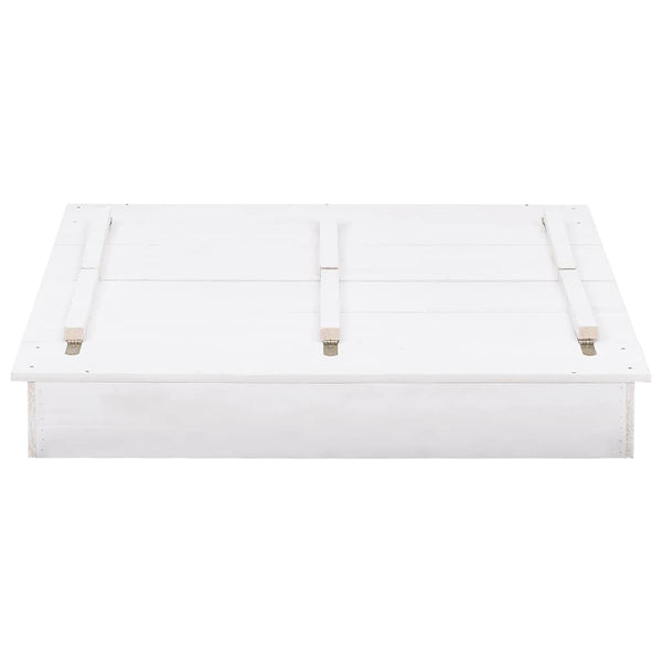 vidaXL Sandpit Fir Wood White 95x90x15 cm