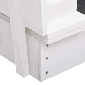 vidaXL Sandpit Fir Wood White 95x90x15 cm