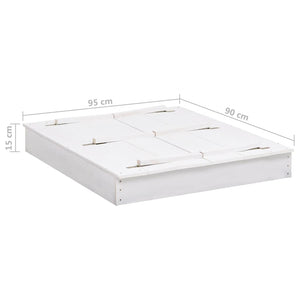 vidaXL Sandpit Fir Wood White 95x90x15 cm