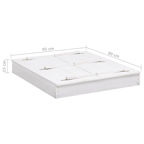 vidaXL Sandpit Fir Wood White 95x90x15 cm