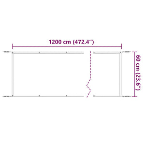 vidaXL Vertical Blind White 60x1200 cm Oxford Fabric