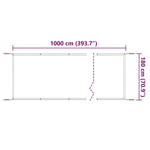 vidaXL Vertical Awning Taupe 180x1000 cm Oxford Fabric