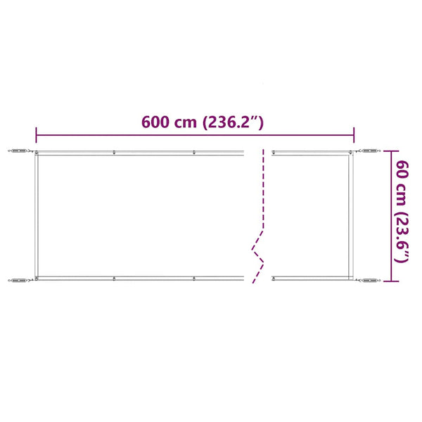 vidaXL Vertical Awning Blue 60x600 cm Oxford Fabric